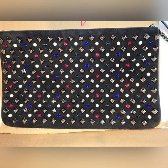 Christian Louboutin Black Clutch with Multicolor Studs - Picture 11 of 13